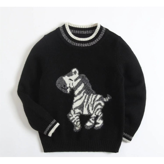 Custom Design Boy Cashmere Round Neck Jacquard Jumper Chinese Supplier