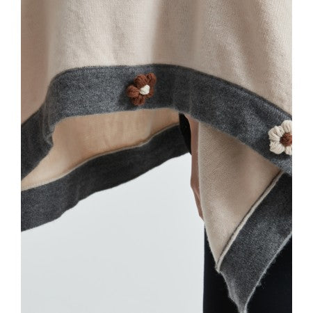 OEM women pure cashmere sweater with 3D handmade flowers