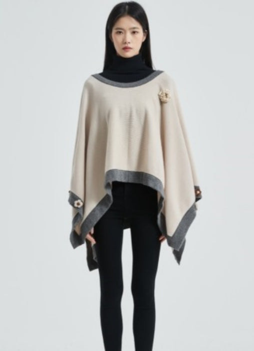 OEM women pure cashmere sweater with 3D handmade flowers
