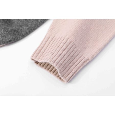 Cashmere knitting parent-child sweater with landscape intarsia pattern in nature color