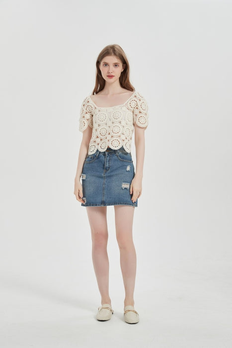 OEM Chinese Design Women High Quality Hand Crochet Cashmere Sweater For Spring Summer