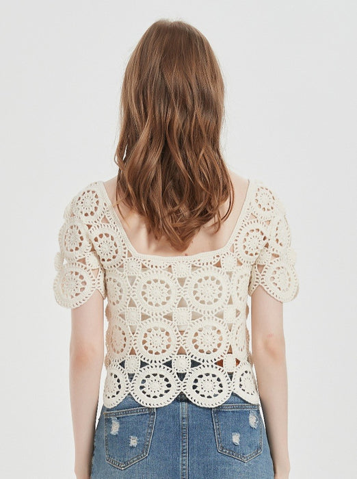 OEM Chinese Design Women High Quality Hand Crochet Cashmere Sweater For Spring Summer