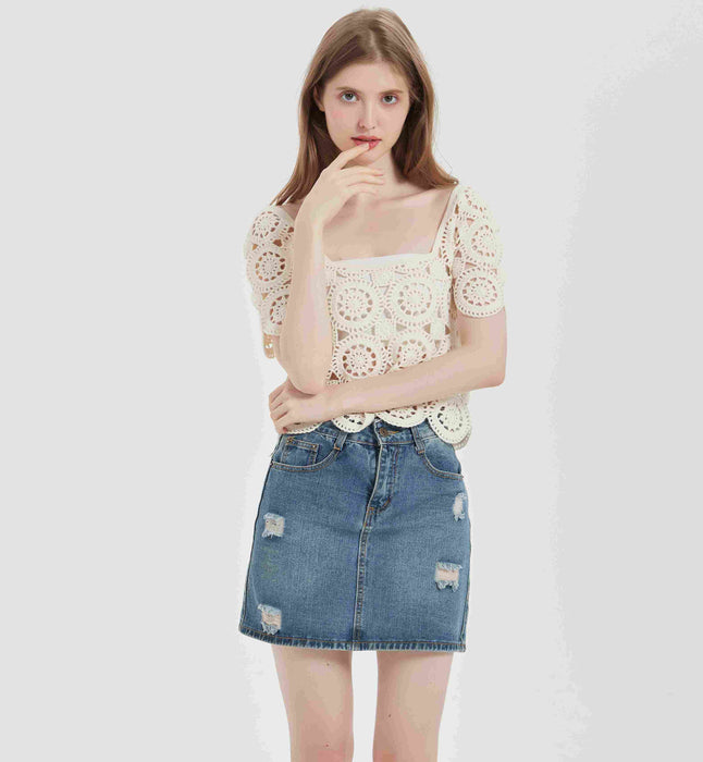 OEM Chinese Design Women High Quality Hand Crochet Cashmere Sweater For Spring Summer
