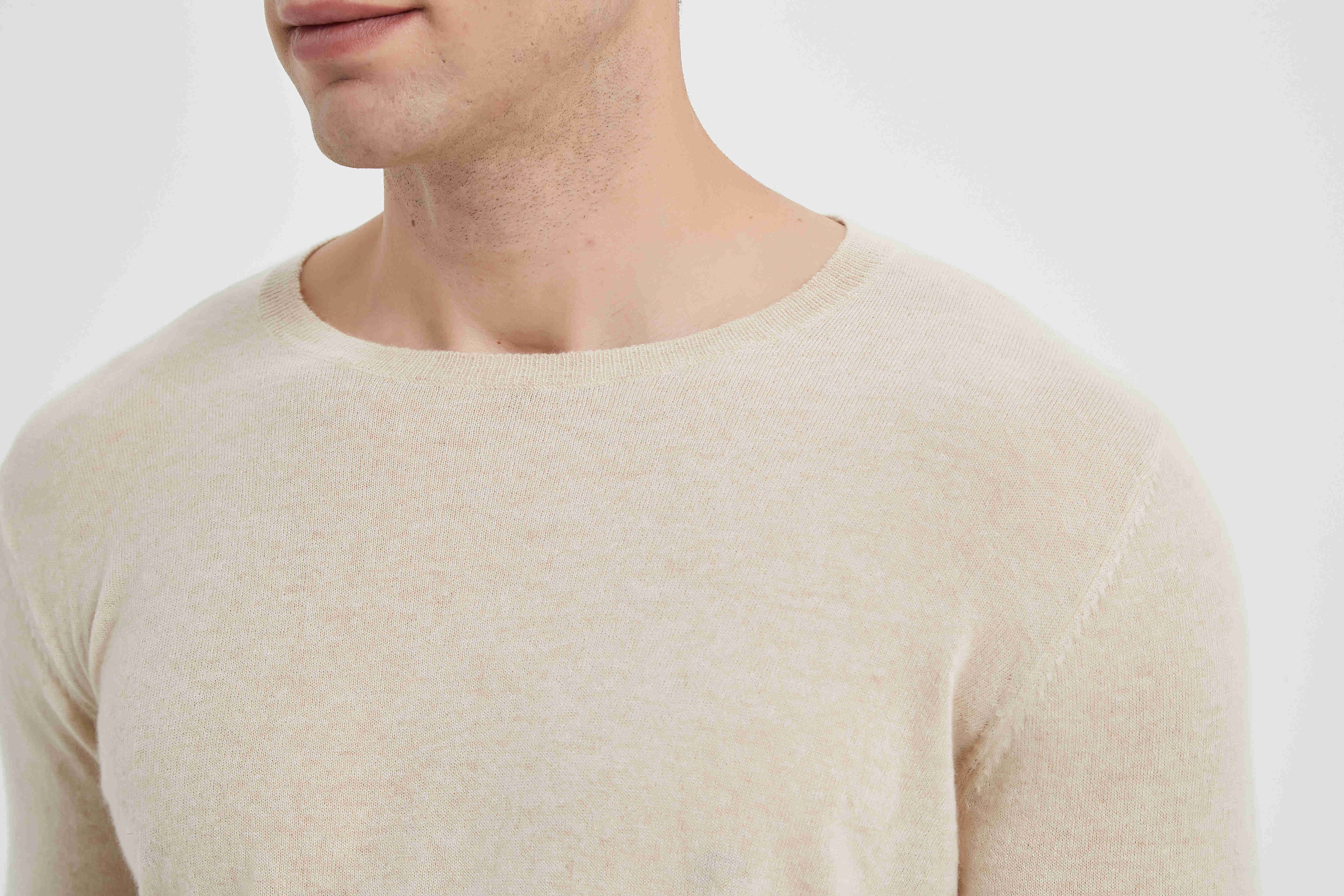 Custom design Men 90% Cashmere 10%Silk Crew Neck Sweaters from Chinese factory