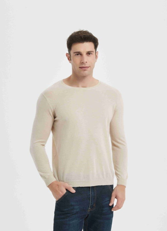 Custom design Men 90% Cashmere 10%Silk Crew Neck Sweaters from Chinese factory