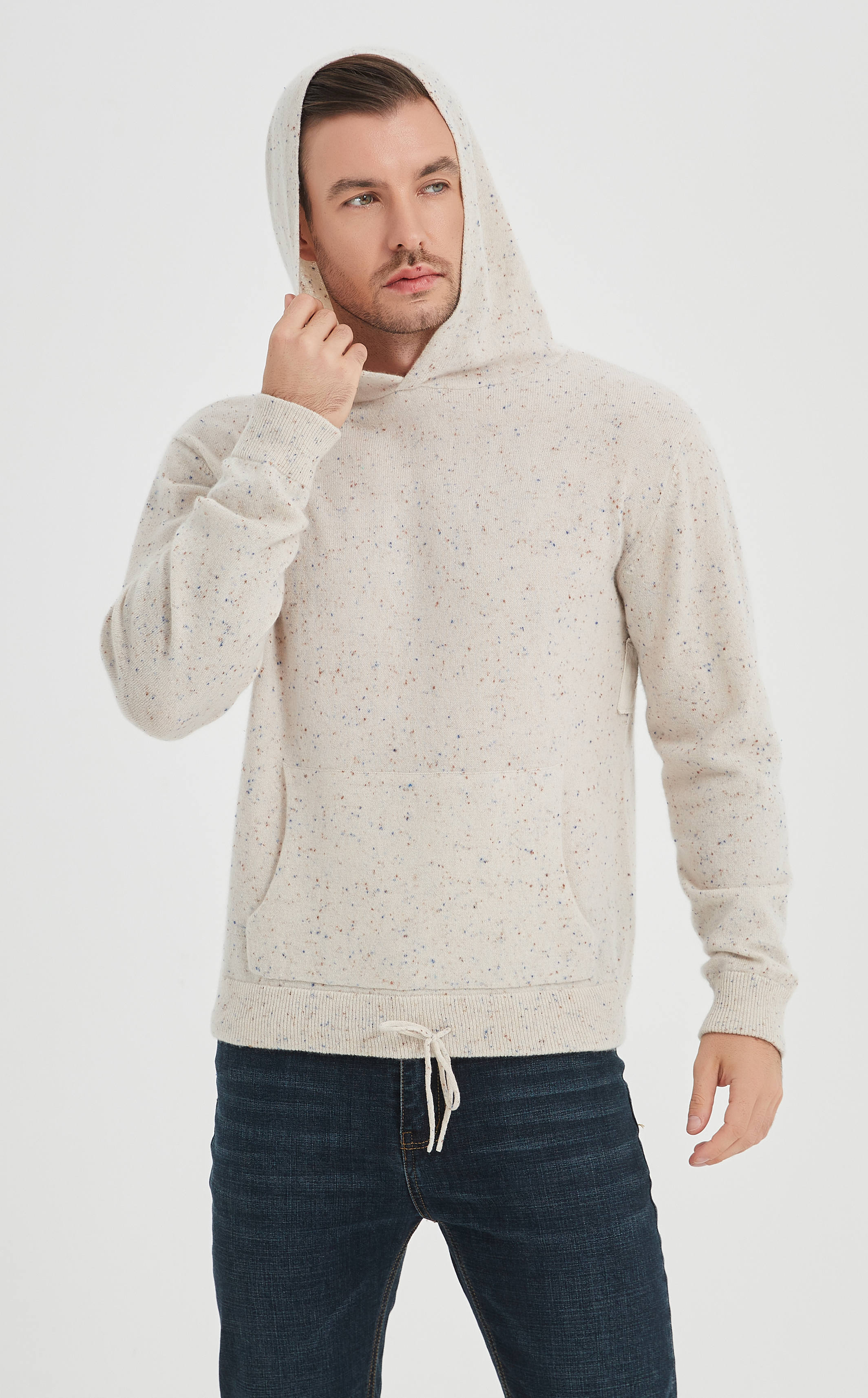 Custom design High Quality Men pure Cashmere Hoodie From Chinese Factory