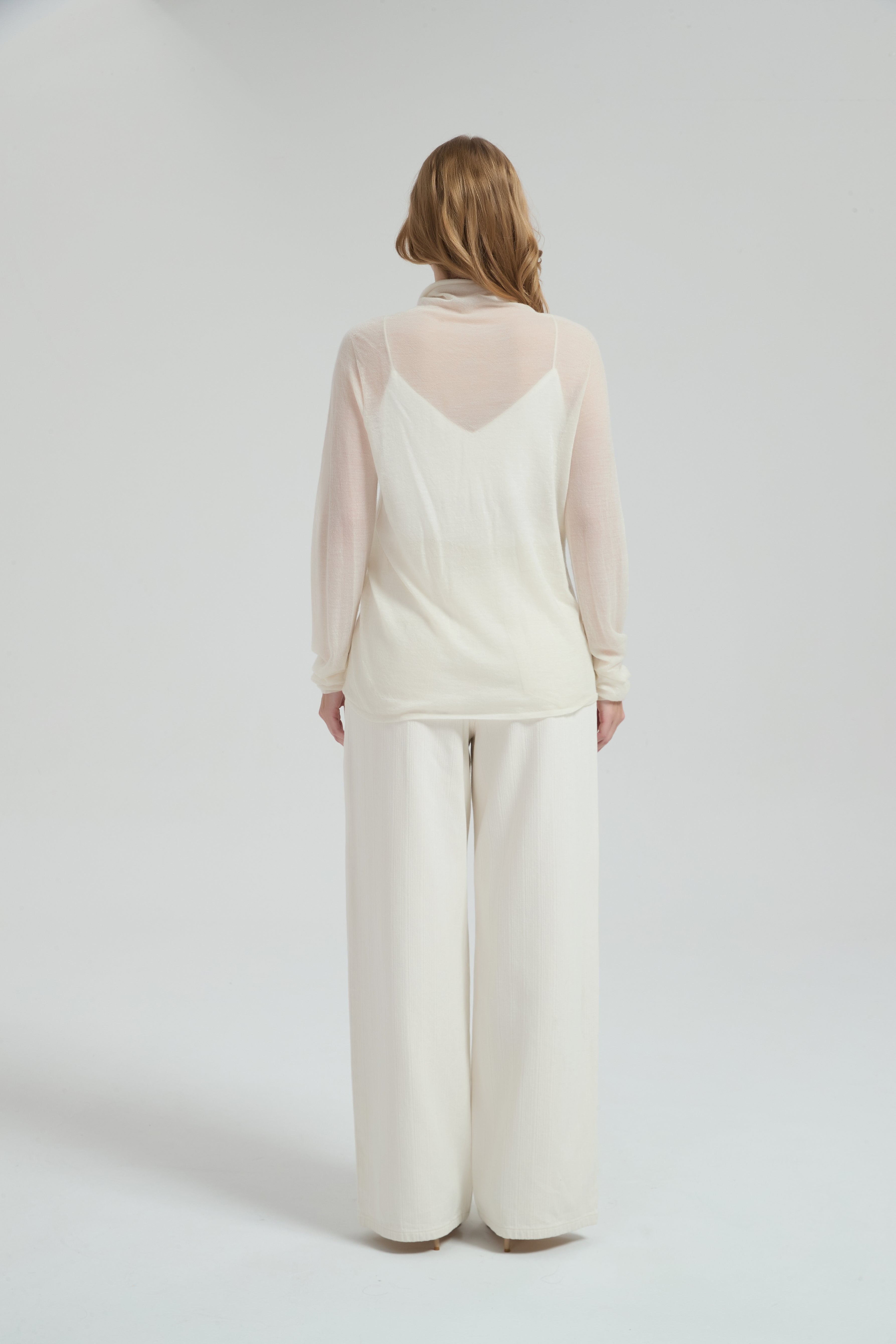 New Arrival Wholesale ladies 50%Cashmere 50%PVA high neck pullover knitwear