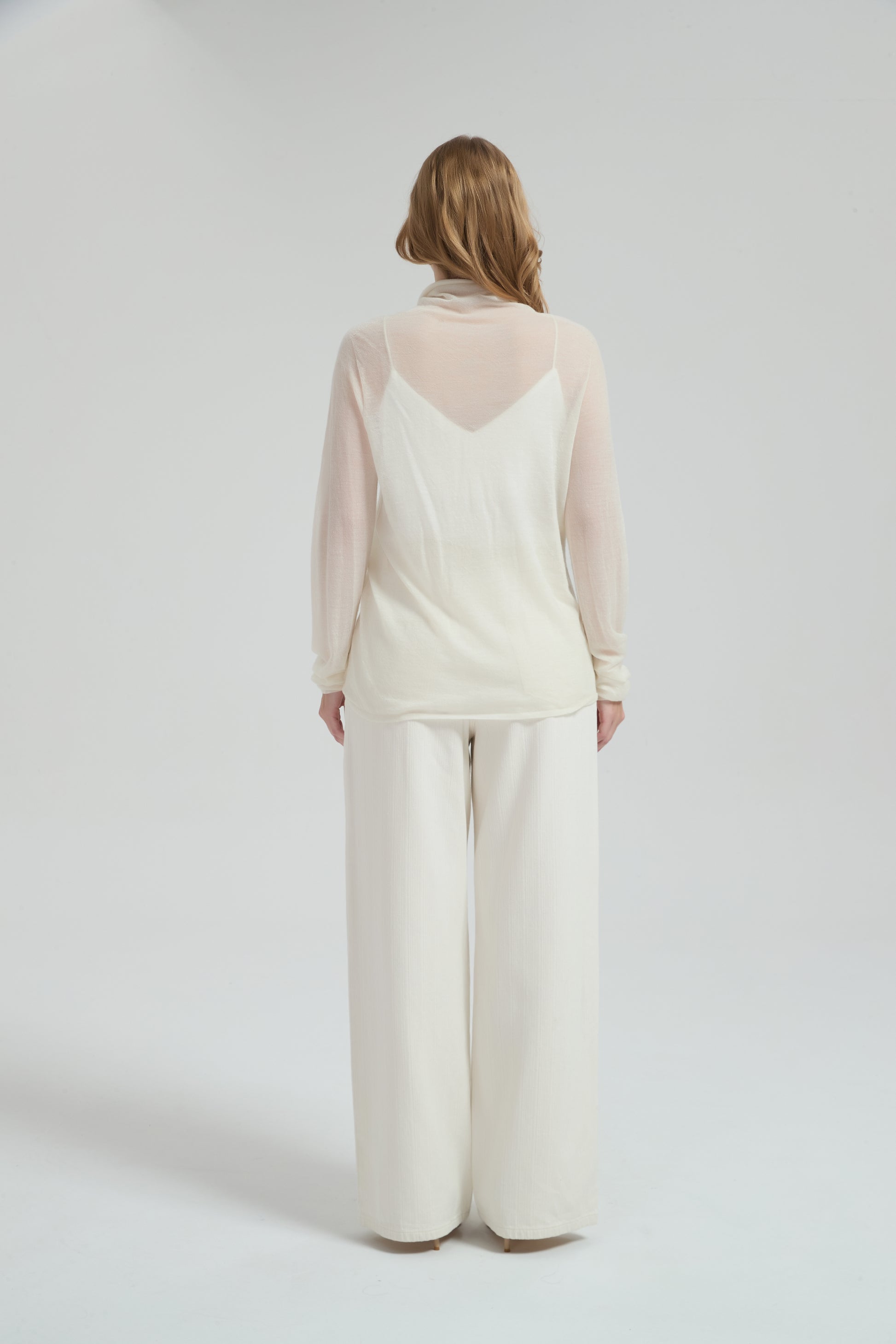 New Arrival Wholesale ladies 50%Cashmere 50%PVA high neck pullover knitwear