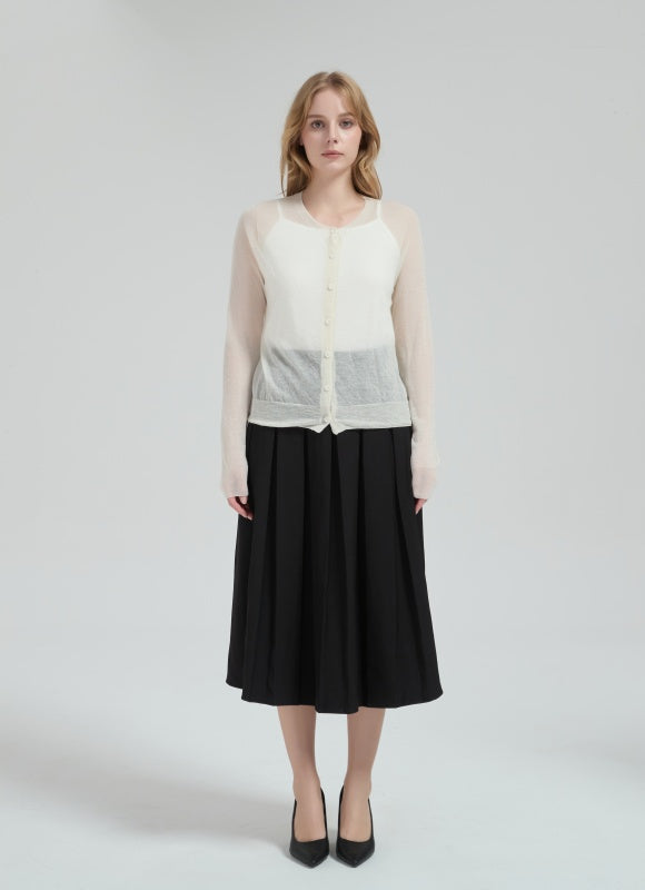 New Arrival Womens' 50%Cashmere 50%PVA classic Cardigan from Chinese factory