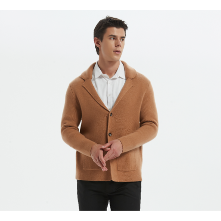 New design high quality mens open front business cashmere sweater blazer from China