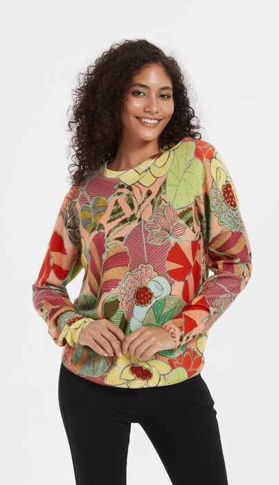 Custom design high quality Women's digital printing long sleeve cashmere sweater from China