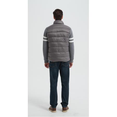 OEM high quality men's knitted panel stand-collar down jacket from Chinese