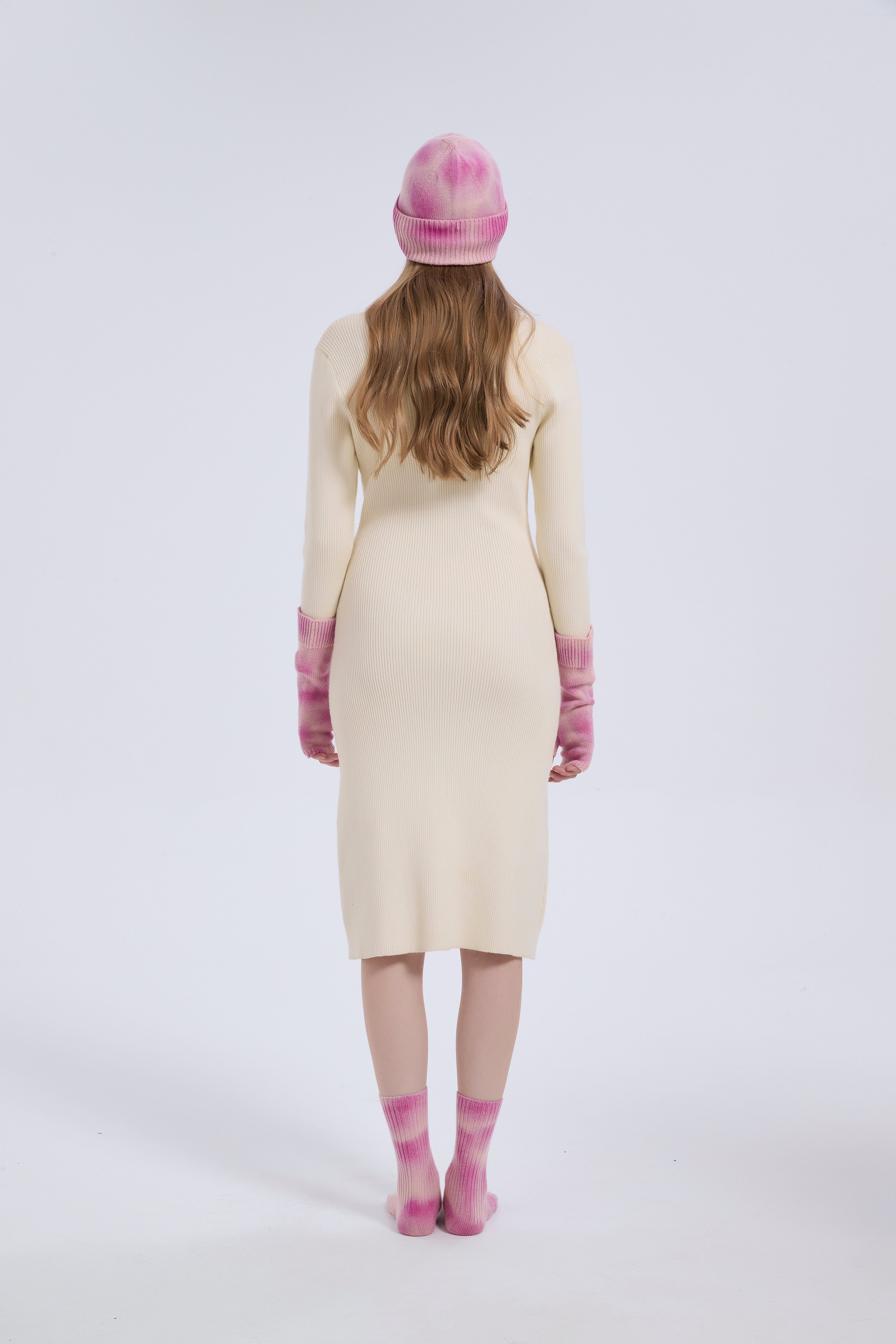 New arrival OEM Tie-Dye Wool Cashmere Beanie ,Gloves and Socks Christmas Warm Set From Chinese Factory