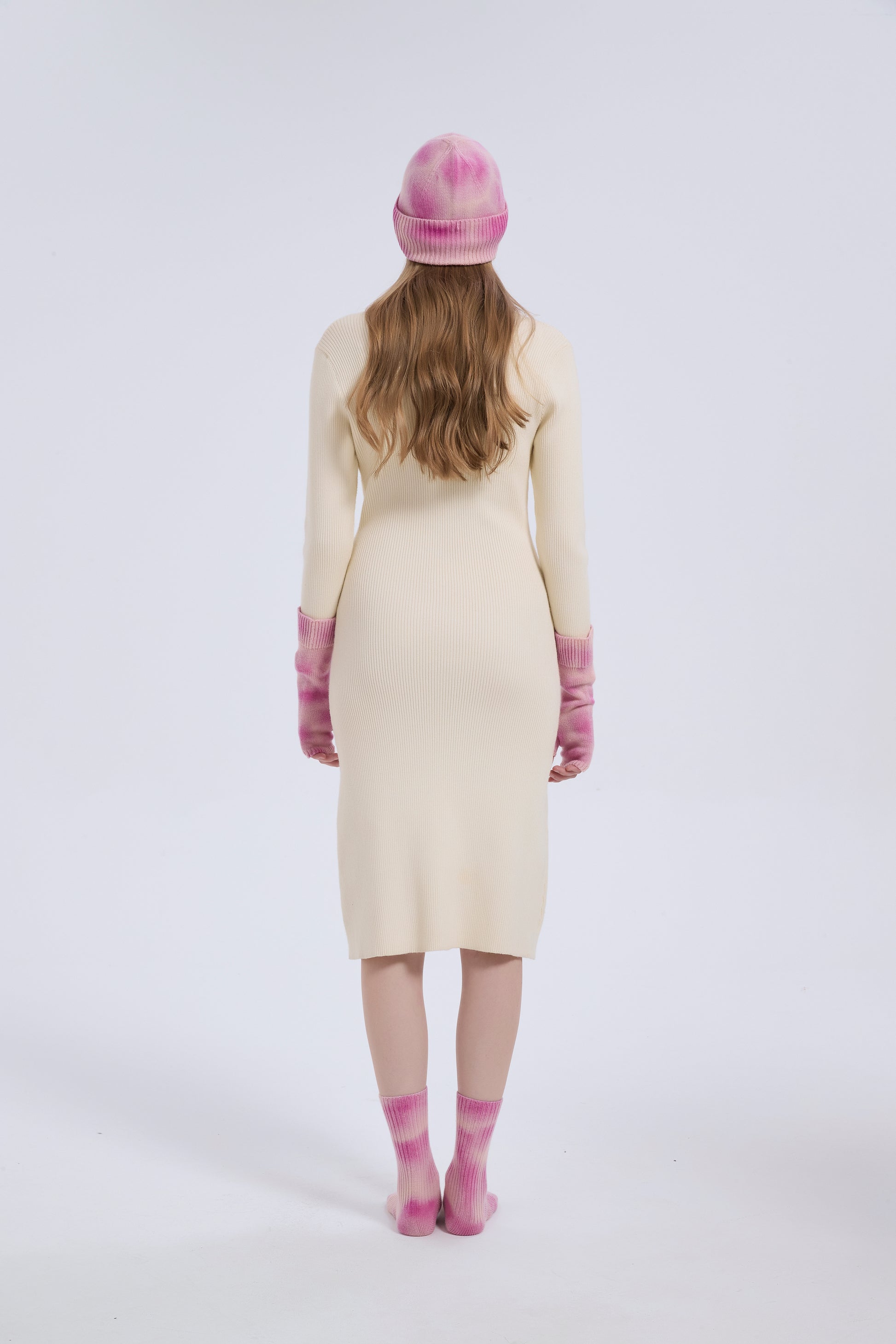 New arrival OEM Tie-Dye Wool Cashmere Beanie ,Gloves and Socks Christmas Warm Set From Chinese Factory