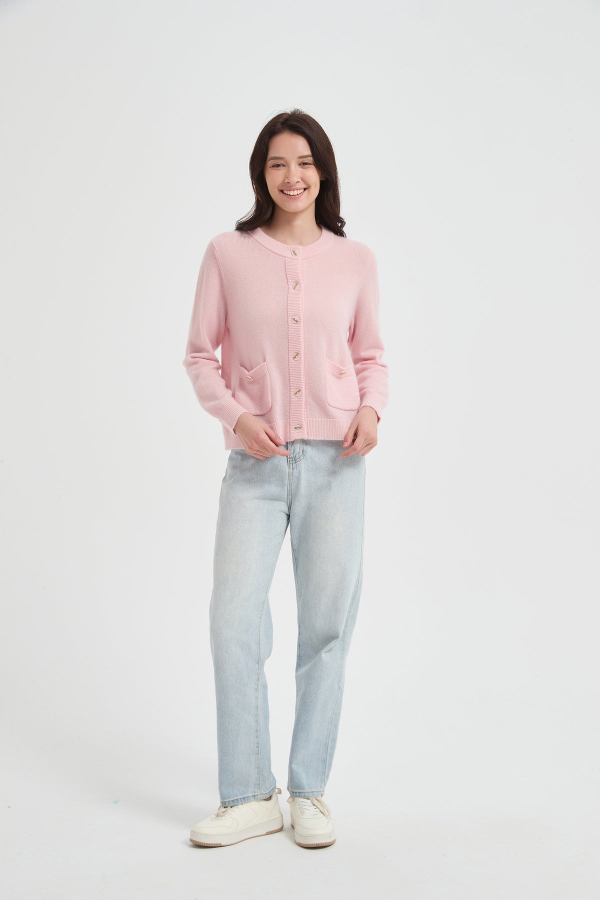 New Arrival Women's Alpaca Cashmere Cardigan with pockets from Chinese Supplier