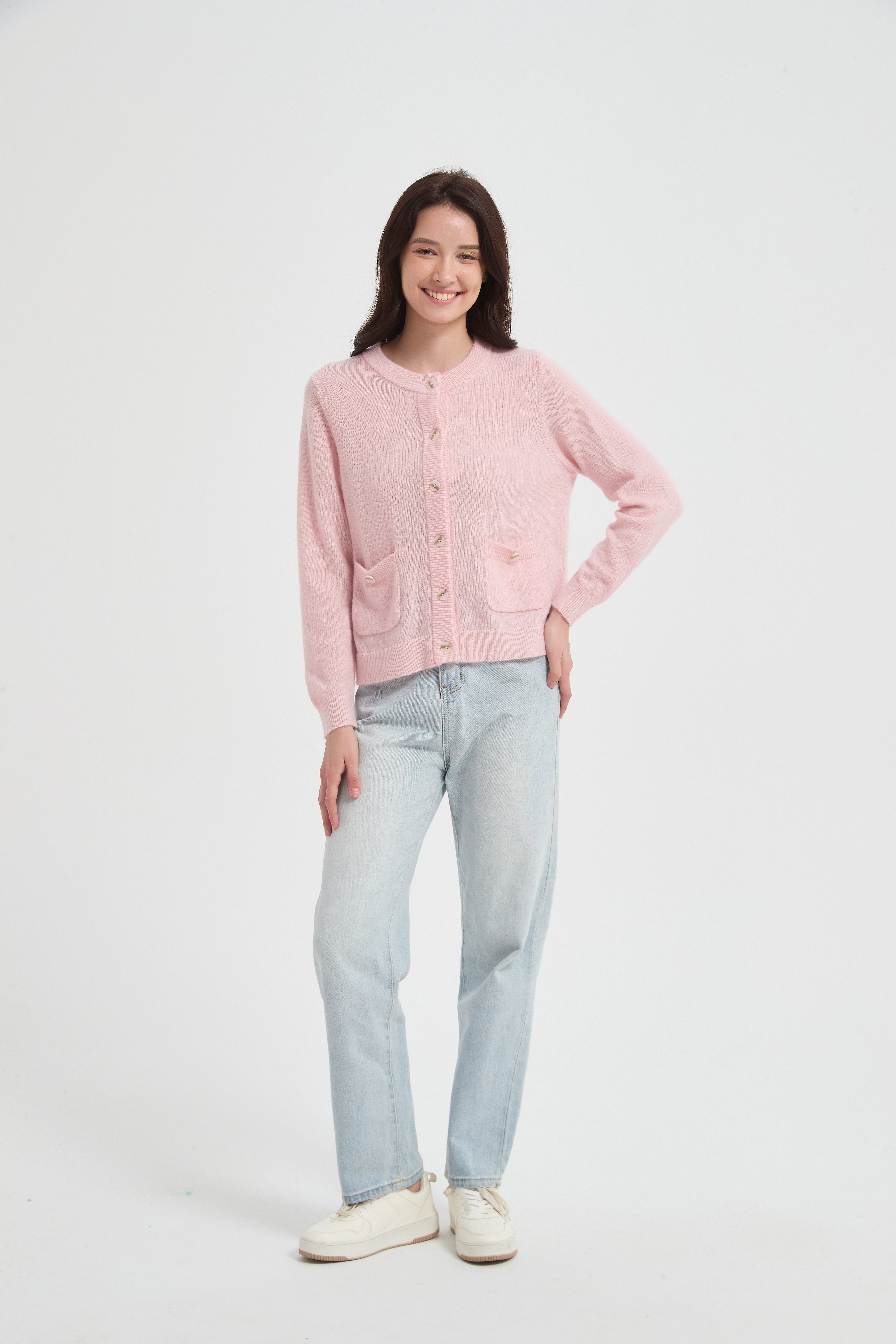 New Arrival Women's Alpaca Cashmere Cardigan with pockets from Chinese Supplier