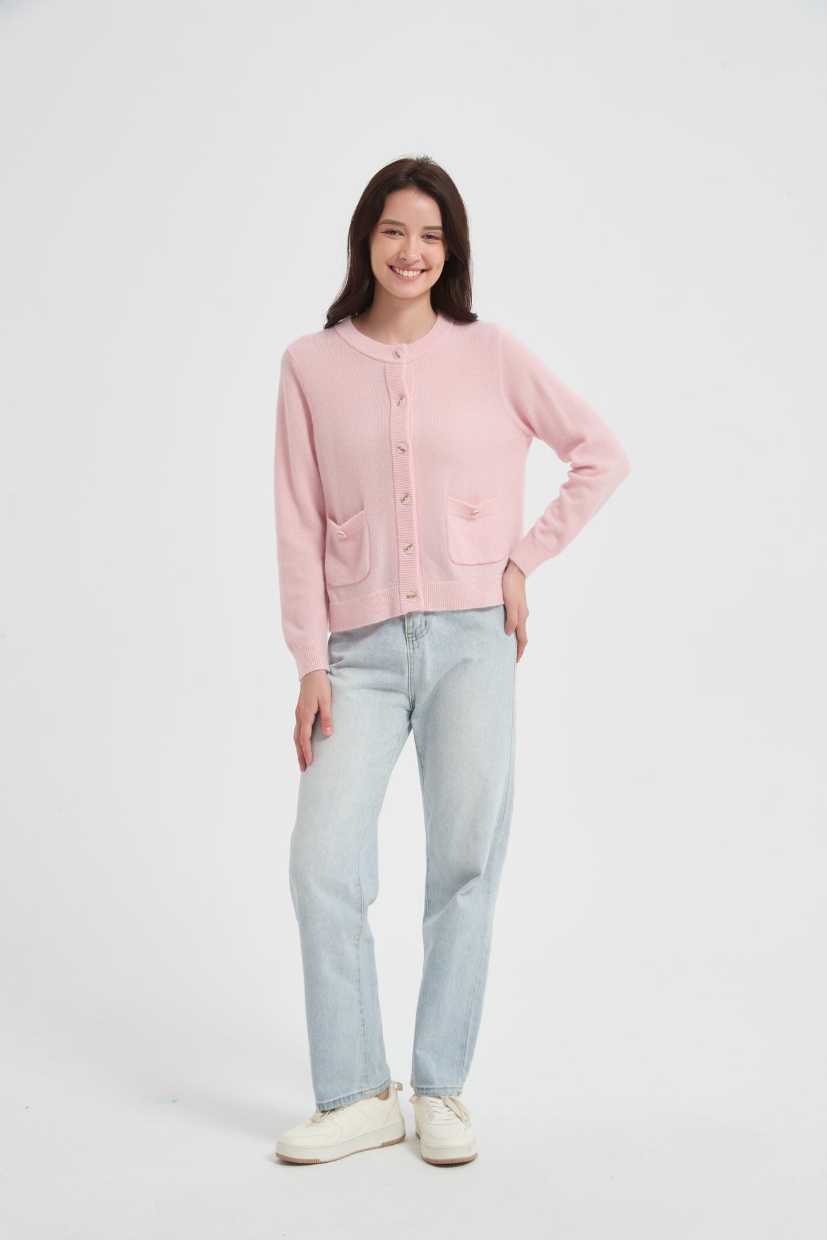 New Arrival Women's Alpaca Cashmere Cardigan with pockets from Chinese Supplier
