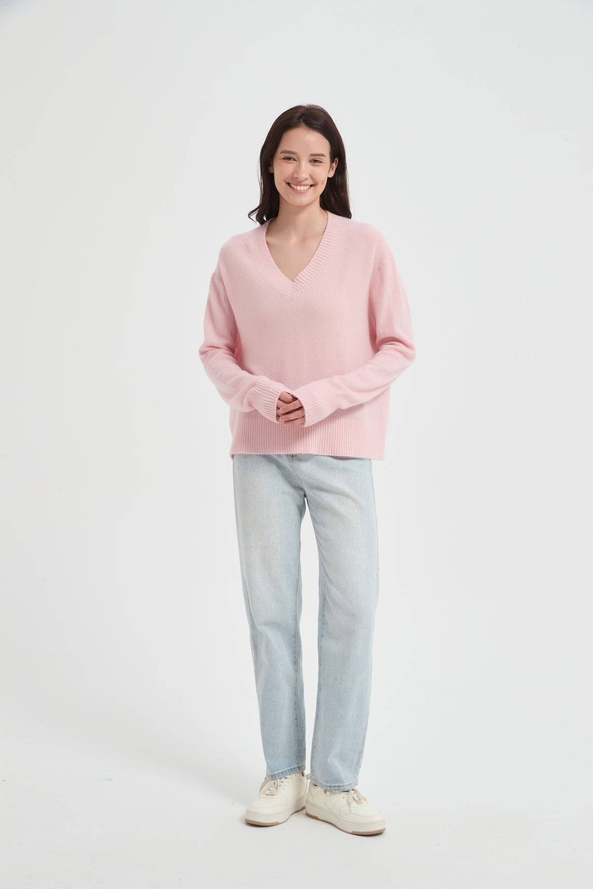 New Arrival High Quality Women's Alpaca Cashmere V-Neck Sweater from China