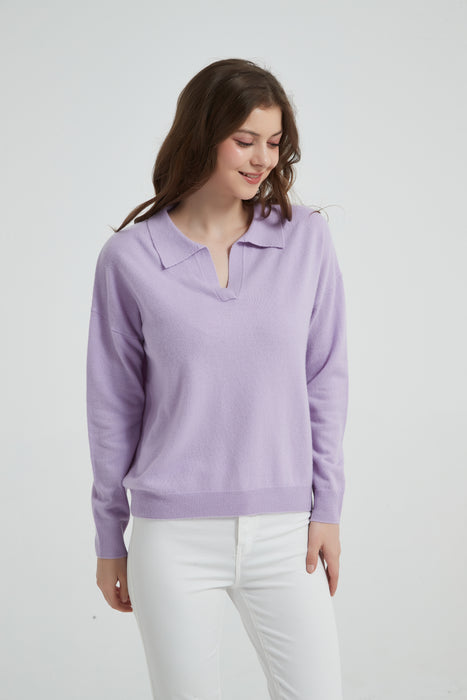 Women's Baby Cashmere Polo-Neck Sweater