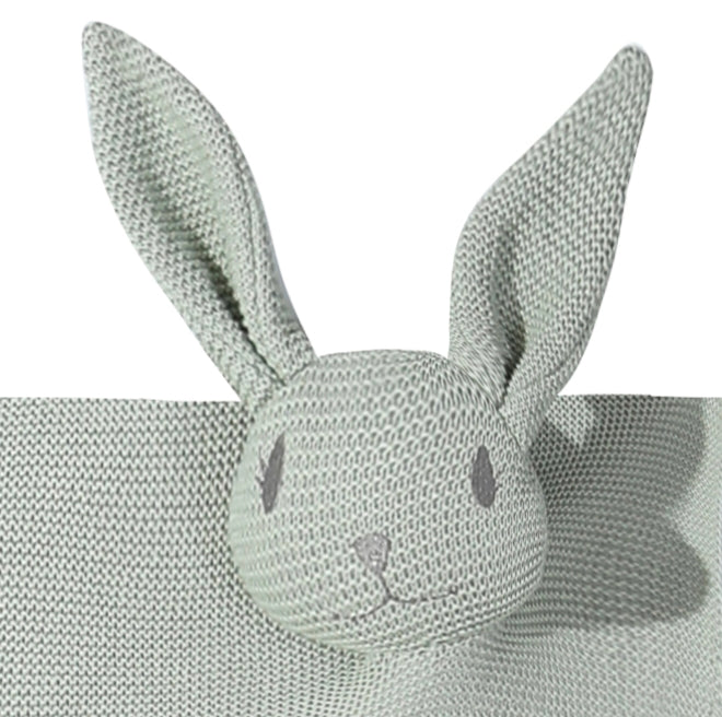 New arrival OEM high-quality Cashmere Blend Knitted Baby Blanket and Throw with Rabbit Plush Toys