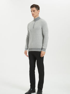 Men's Grade-A Cashmere Half-zip Sweater