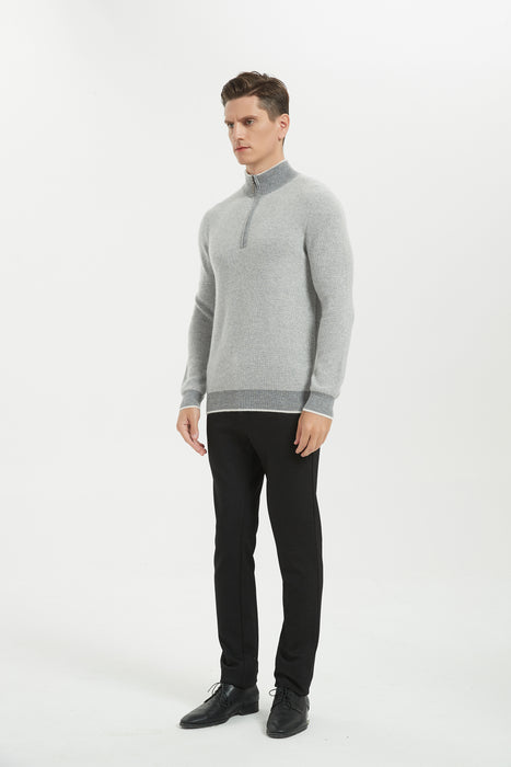 Men's Grade-A Cashmere Half-zip Sweater