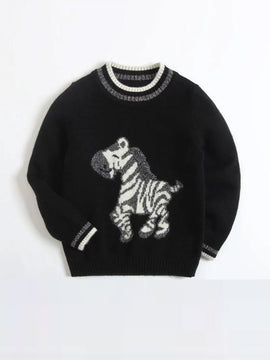 Custom Design Boy Cashmere Round Neck Jacquard Jumper Chinese Supplier