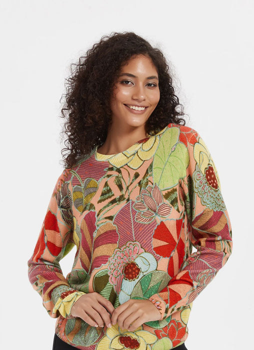 Custom design high quality Women's digital printing long sleeve cashmere sweater from China