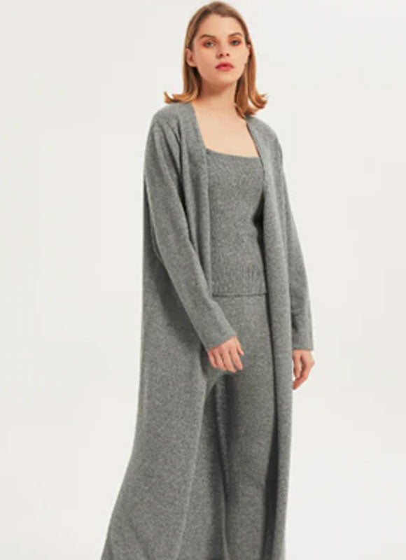 OEM ladies pure cashmere long cardigan nightwear from Chinese manufacture