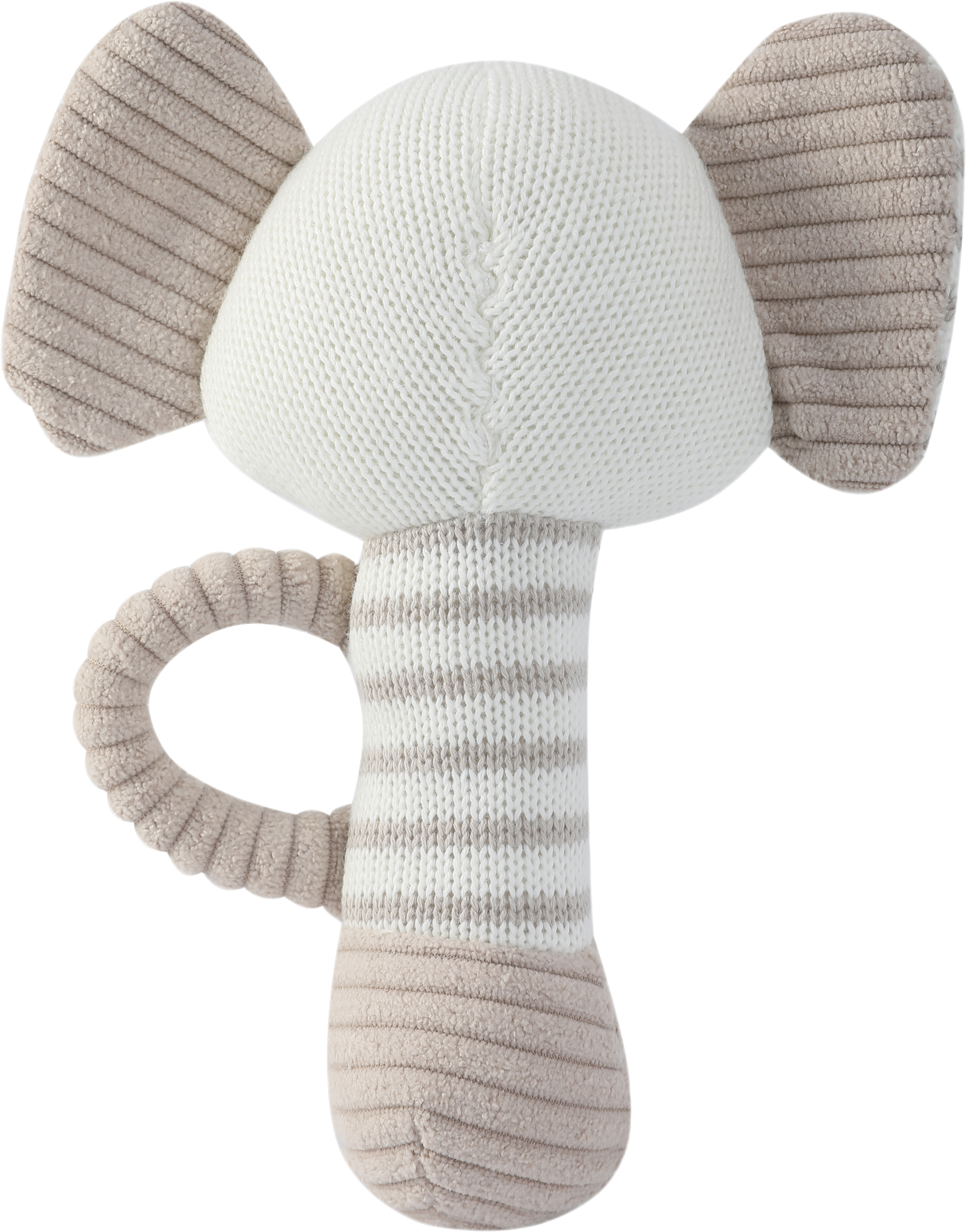 OEM high-quality 95/5 Cotton/Cashmere Knitted Audible Baby Rattle in Elephant from Chinese Manufactory