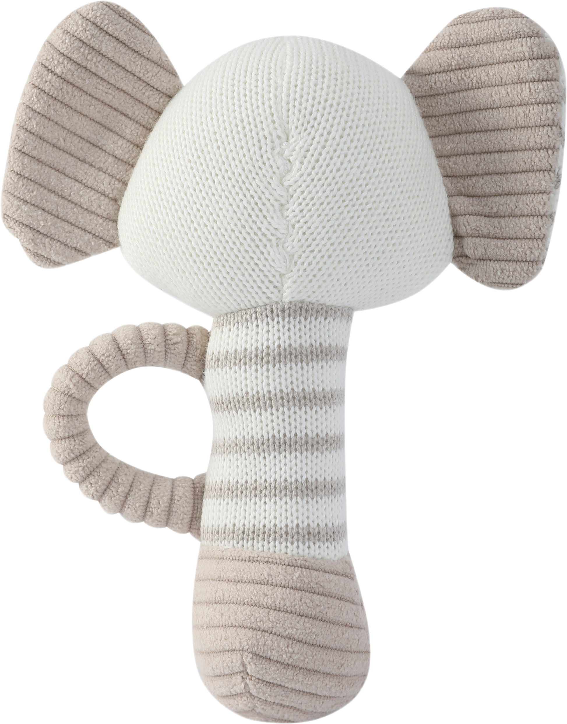 OEM high-quality 95/5 Cotton/Cashmere Knitted Audible Baby Rattle in Elephant from Chinese Manufactory