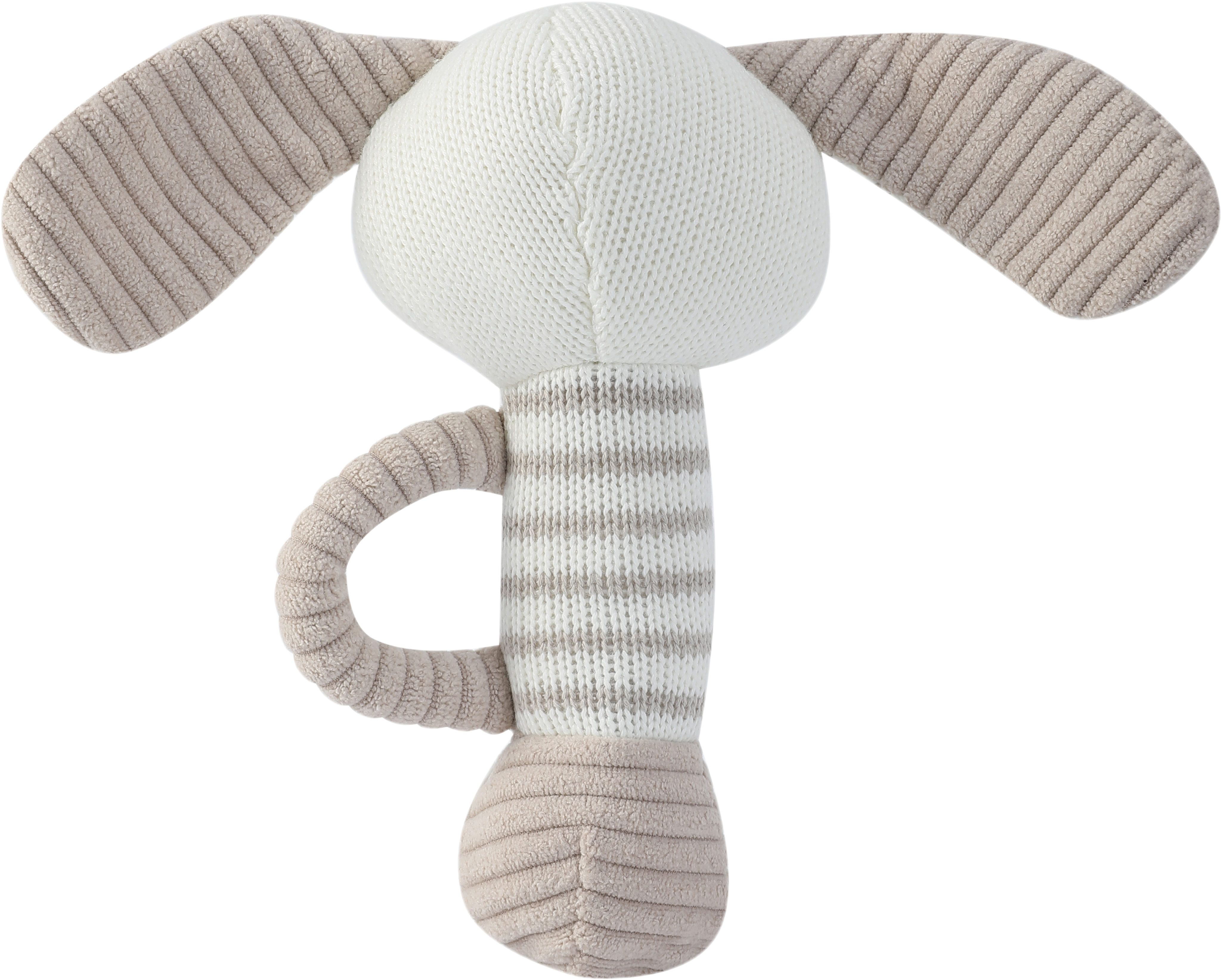 OEM high-quality 95/5 Cotton/Cashmere Knitted Audible Baby Rattle in Rabbit from Chinese Factory