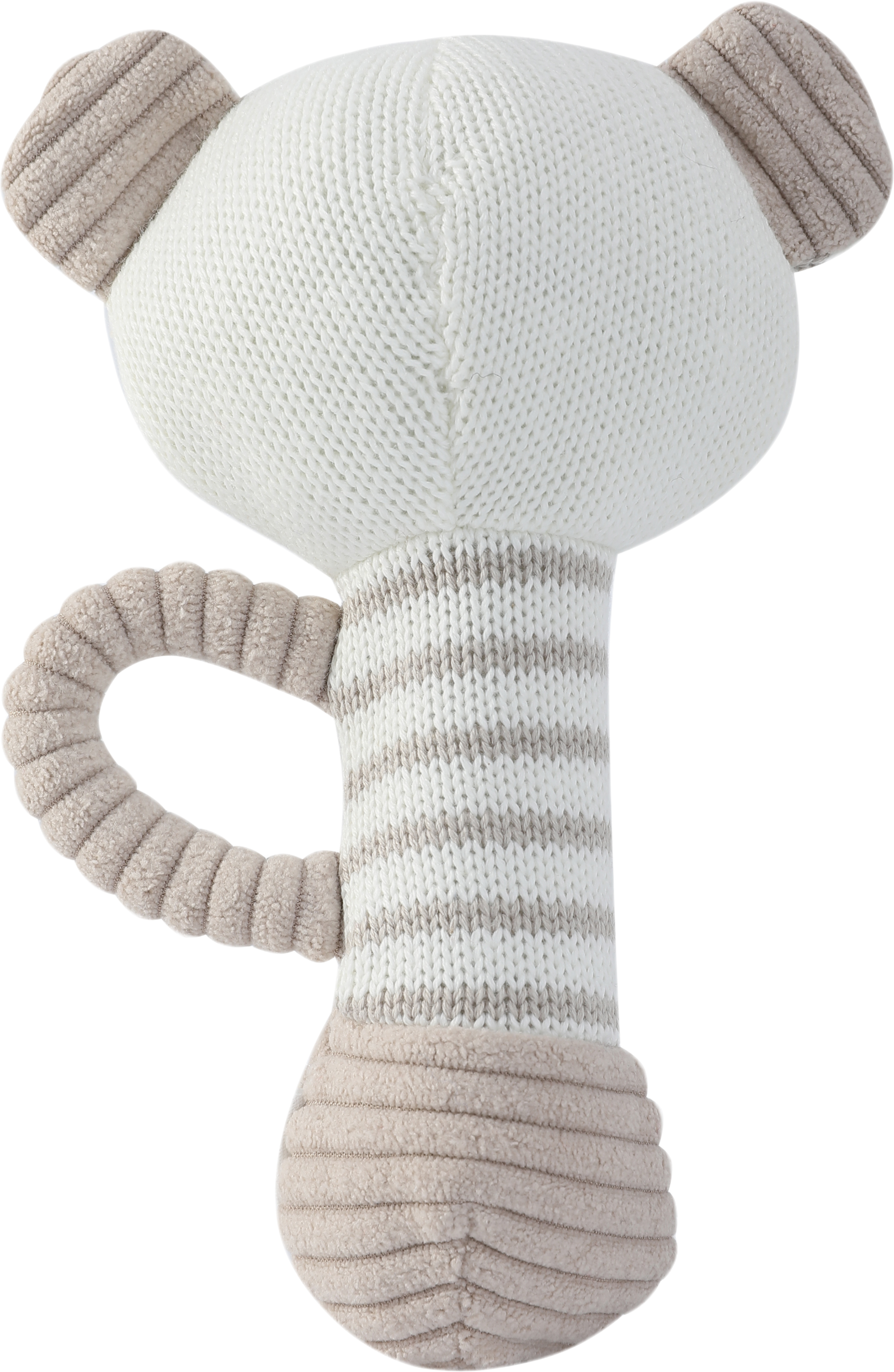 OEM high-quality 95/5 Cotton/Cashmere Knitted Audible Baby Rattle in Bear from China