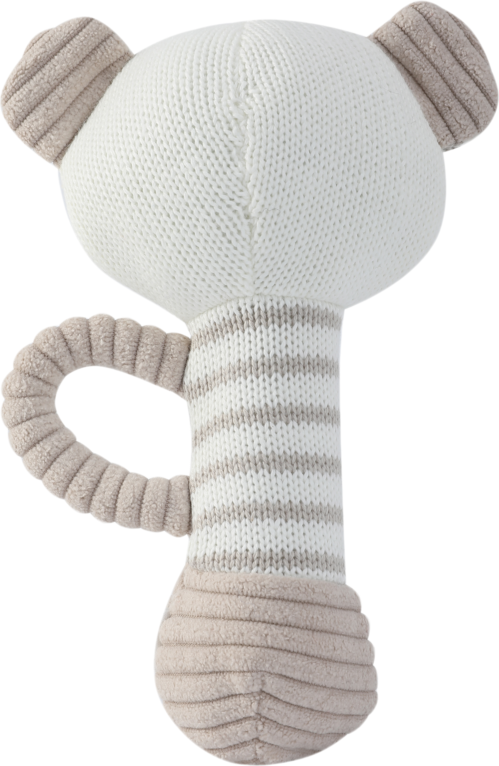 OEM high-quality 95/5 Cotton/Cashmere Knitted Audible Baby Rattle in Bear from China